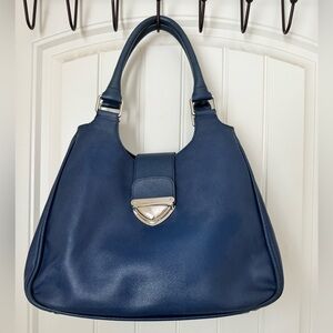 Guliver Design blue satchel. 11.5” by 14” by 6”